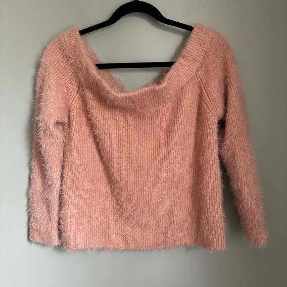 MinkPink Florentine Fuzzy Off Shoulder Sweater - Picture 2 of 6